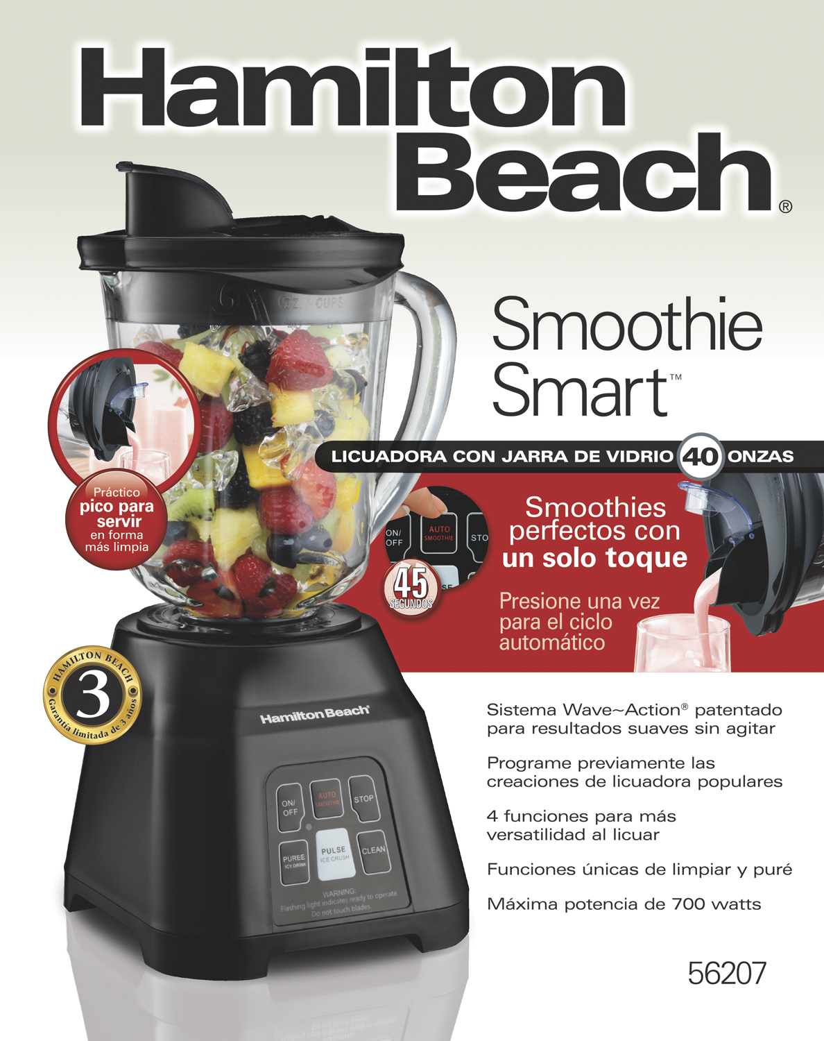 Licuadora Digital Smoothie Smart Hamilton Beach 56207 - Imagen 2