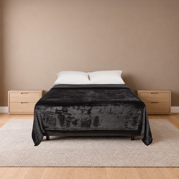 Cobija Real Tex Flannel Unicolor - Negro