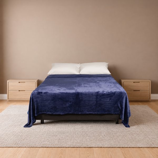 Cobija Real Tex Flannel Unicolor - Azul Oscuro