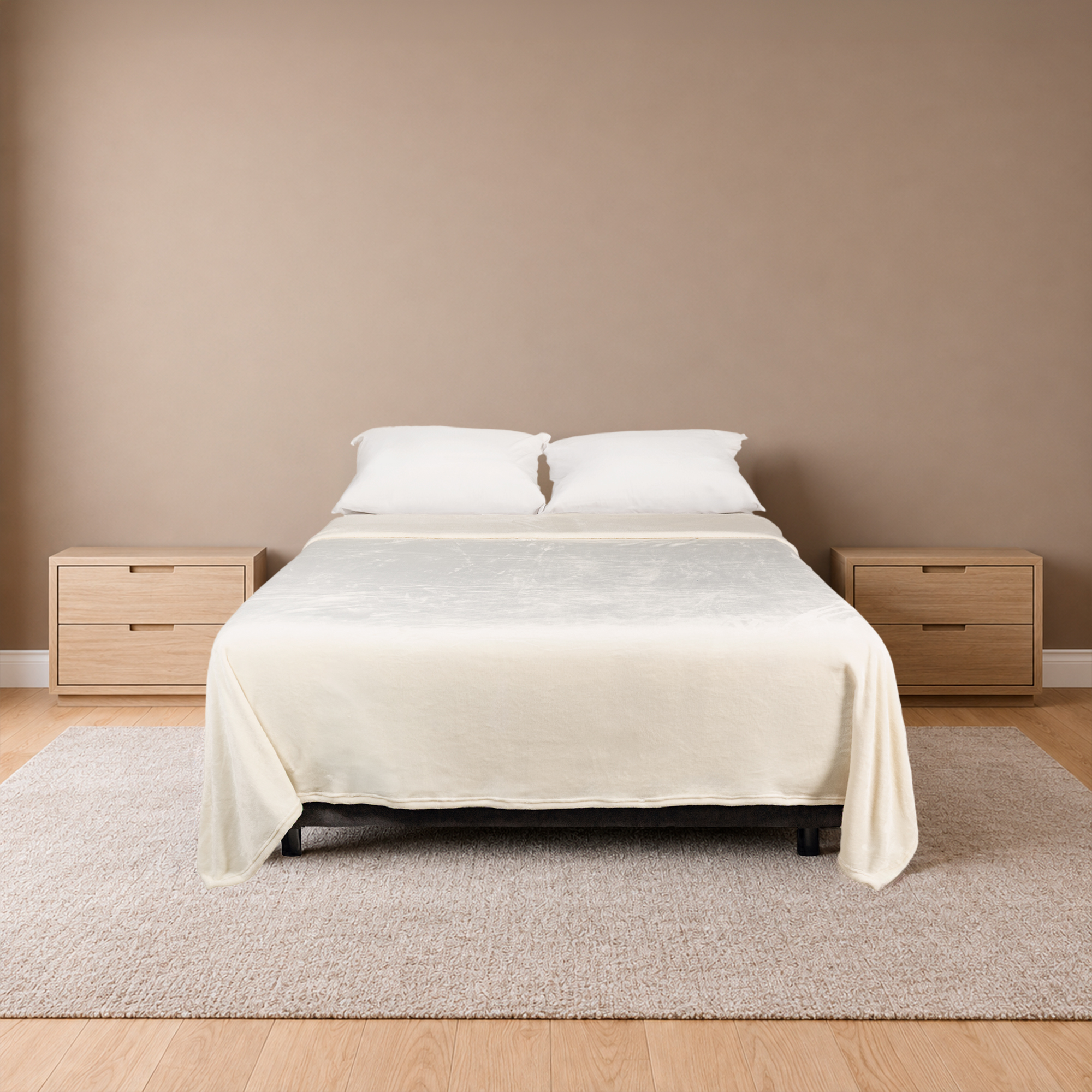 Cobija Real Tex Flannel Unicolor - Blanco