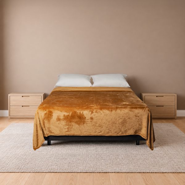 Cobija Real Tex Flannel Unicolor - Dorado