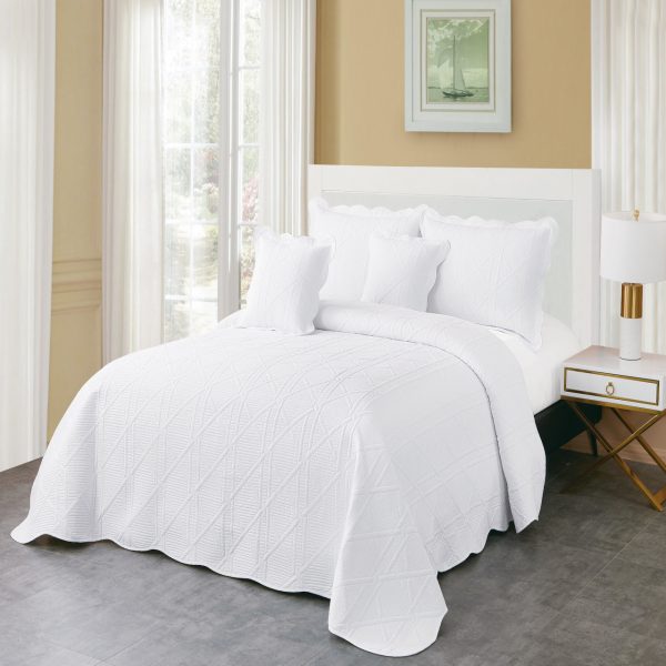 Colcha Real Tex Bordada Unicolor Rombos 8002