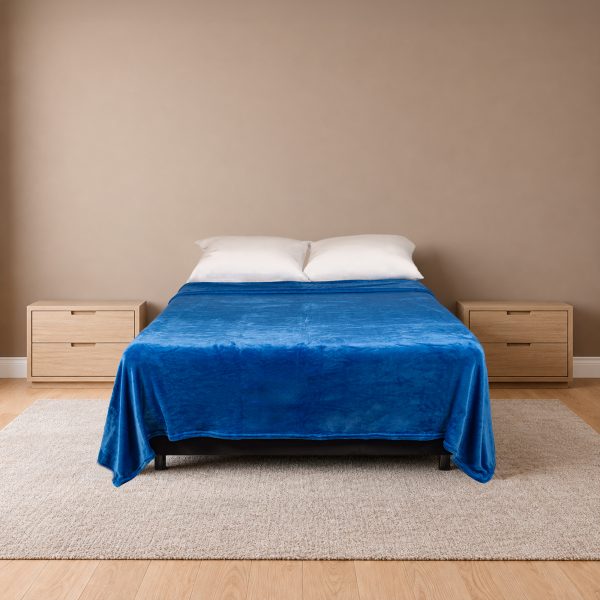 Cobija Real Tex Flannel Unicolor - Azul Rey