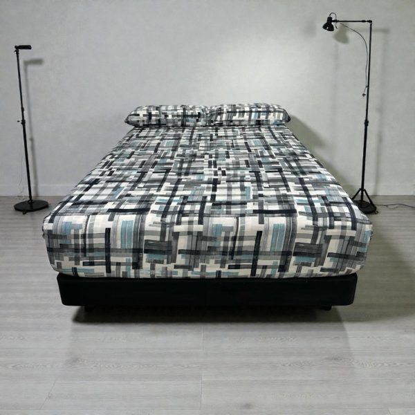 Juego de Sábanas Casa Real Tex - Líneas Gris y Verde