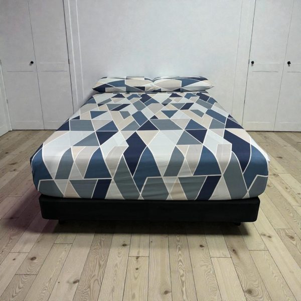 Juego de Sábanas Casa Real Tex - Geométrico Azul