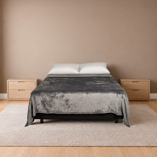 Cobija Real Tex Flannel Unicolor - Gris Oscuro