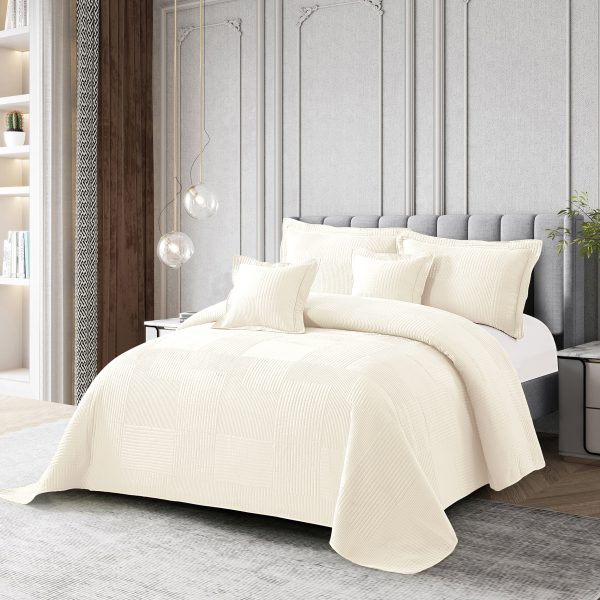 Colcha Real Tex Bordada  Unicolor Beige – 8004