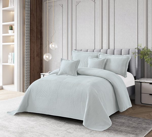 Colcha Real Tex Bordada Unicolor Gris Plata – 8004