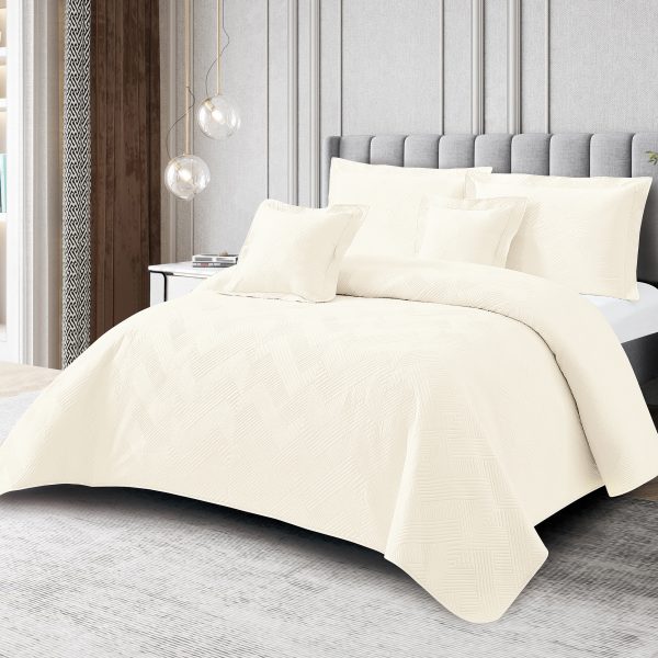 Colcha Real Tex Bordada Unicolor Beige – 8001