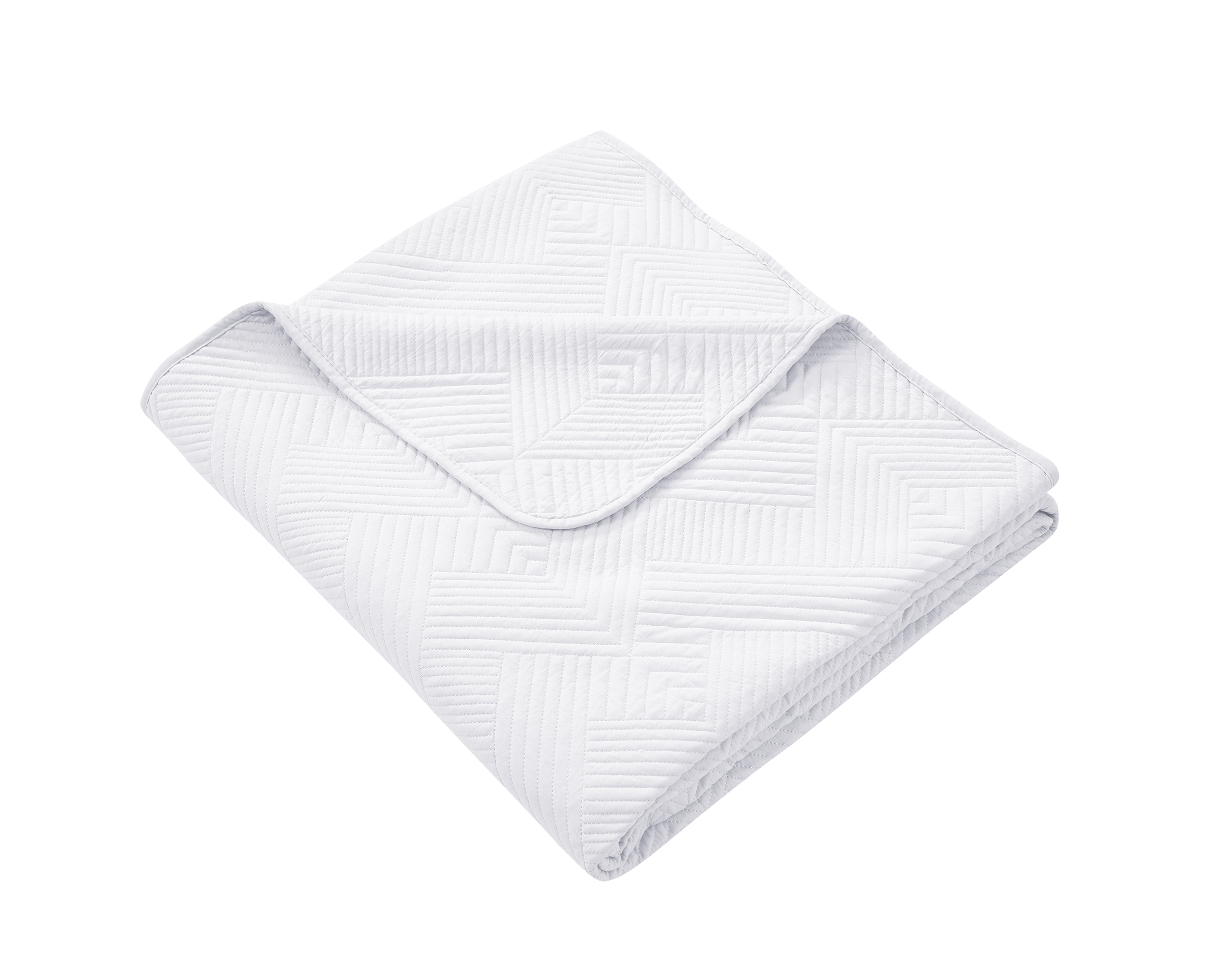 Colcha Real Tex Bordada Unicolor ZigZag con Terminación Recta Blanco - 8001 - Imagen 4