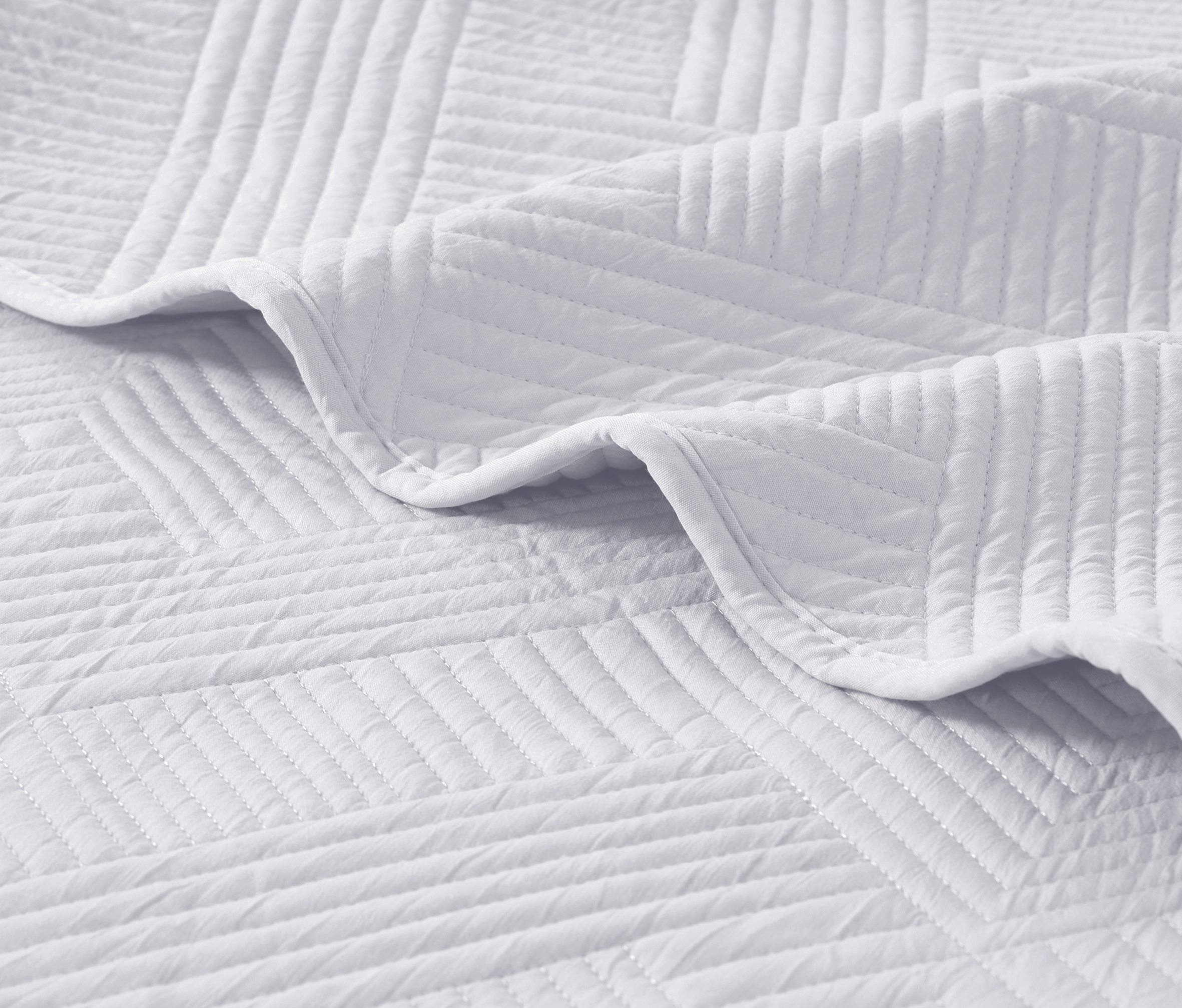 Colcha Real Tex Bordada Unicolor ZigZag con Terminación Recta Blanco - 8001 - Imagen 5