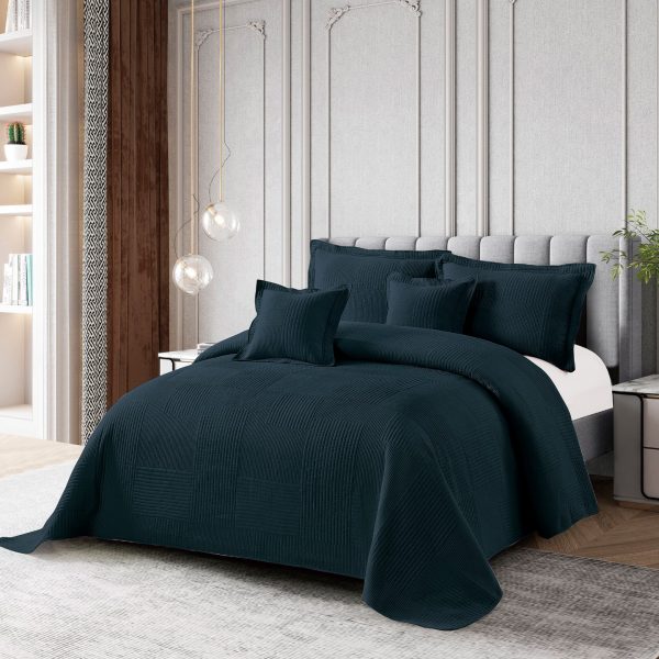 Colcha Real Tex Bordada Unicolor Azul Petróleo – 8004-8