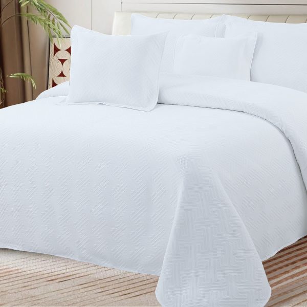 Colcha Real Tex Jacquard Algodón 7211-4 Blanco