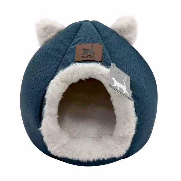 Cama para Mascota Gato Orejas Azul 2025S-05045