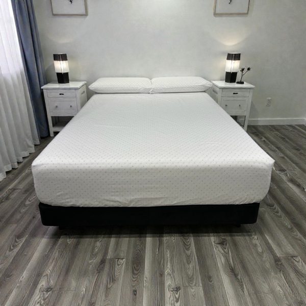 Juego de Sábanas Real Tex 180 Hilos Estampado 50% Algodón - 50% Poliéster, Estrella Gris Verde