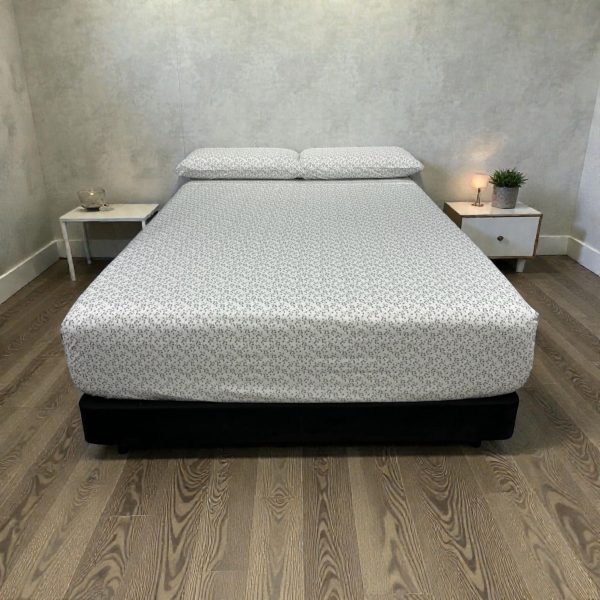 Juego de Sábanas Real Tex 180 Hilos Estampado 50% Algodón - 50% Poliéster, Rama Verde