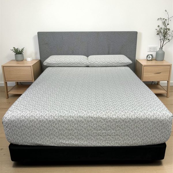 Juego de Sábanas Real Tex 180 Hilos Estampado 50% Algodón - 50% Poliéster, Rama Verde