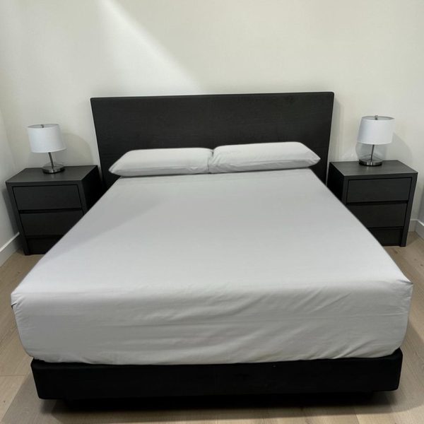 Juego de Sábanas Real Tex 200 Hilos 50% Algodón - 50% Poliéster, Gris Claro