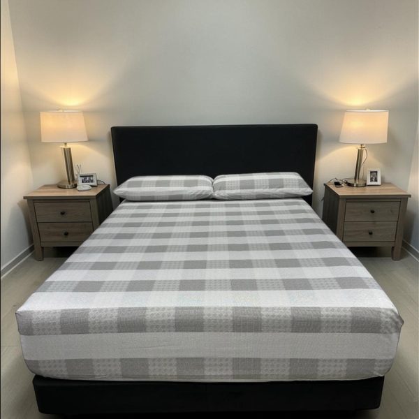 Juego de Sábanas Real Tex 180 Hilos Estampado 50% Algodón - 50% Poliéster, Labenrinto Gris