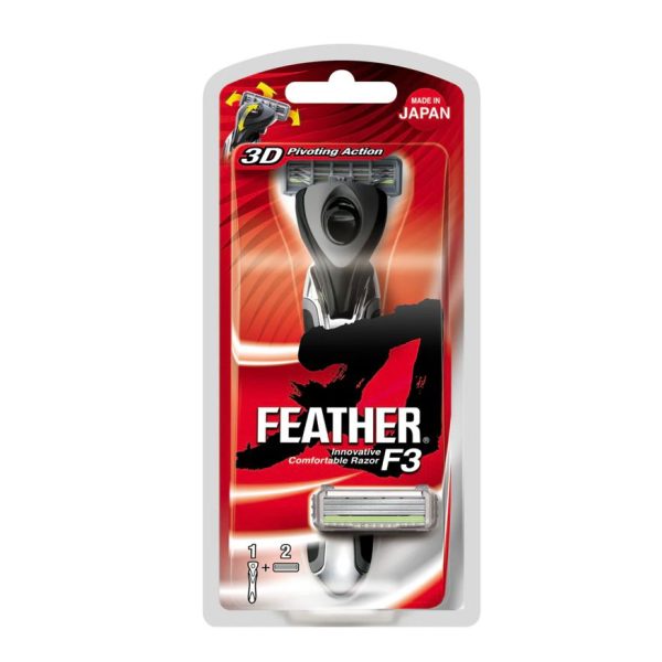 Maquinilla de Afeitar Para Hombres, Feather F3 (1000SE) con 2 Hojas