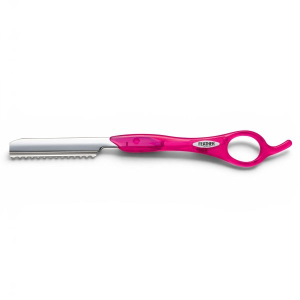 Navaja Para Corte De Pelo / Feather Styling Razor  - Fuchsia Pink.
