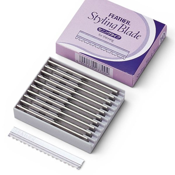 Cuchillas Feather Styling Blade TG-10 / Menor Exposición De La Hoja De Corte de Cabello, Dispensador Por 10 Cuchillas