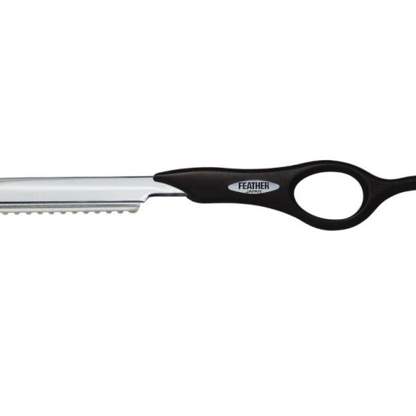 Navaja Para Corte De Pelo Mango Corto / Feather Styling Razor - Black.