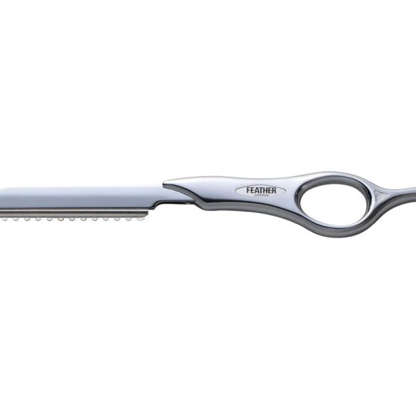 Navaja Para Corte De Pelo Mango Corto / Feather Styling Razor - Silver.