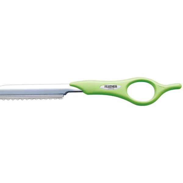 Navaja Para Corte De Pelo Mango Corto / Feather Styling Razor - Mint Green.