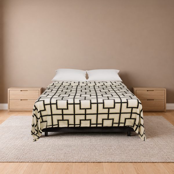 Cobija Real Tex Flannel Estampada -Nodos Negro
