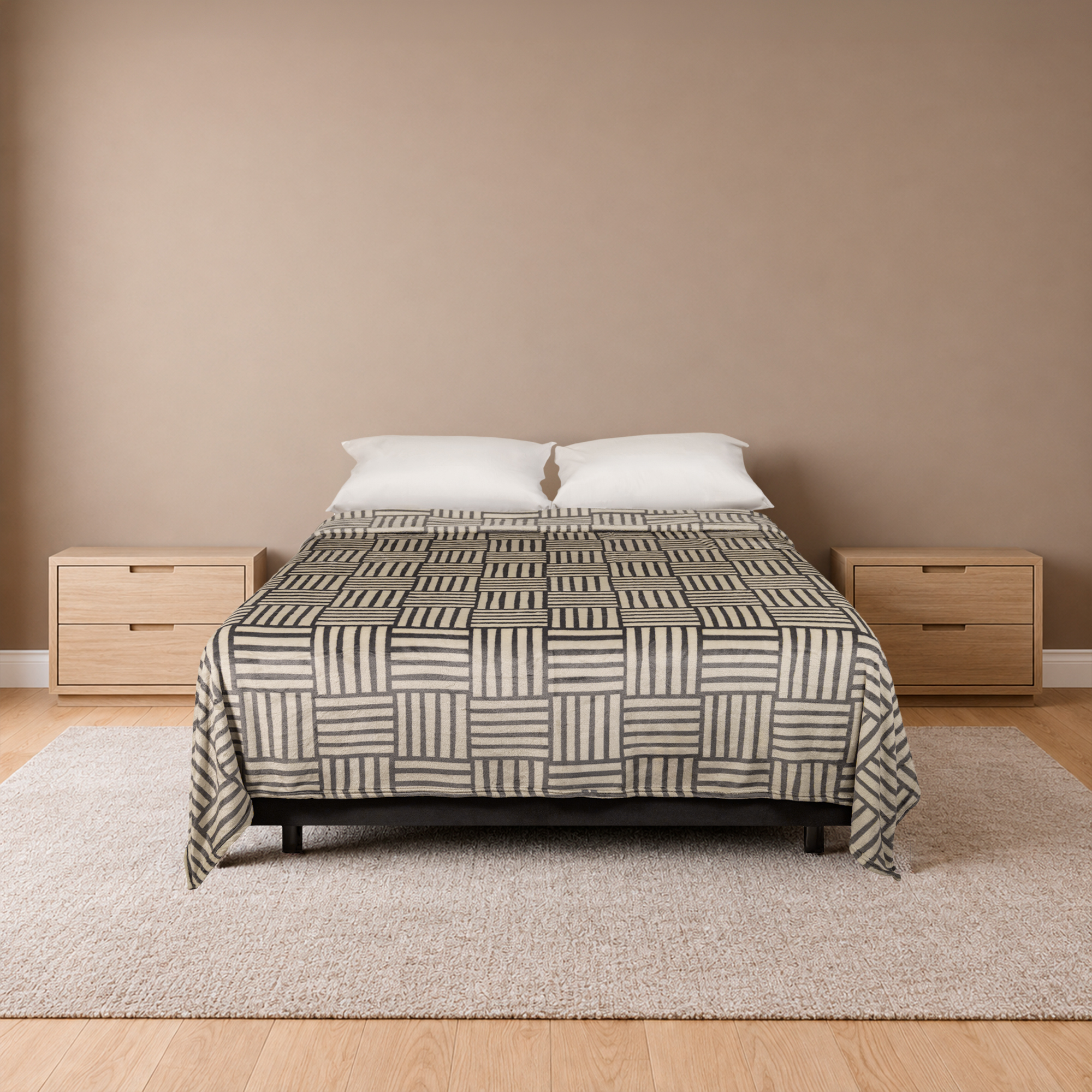Cobija Real Tex Flannel Estampada - Laberinto Gris