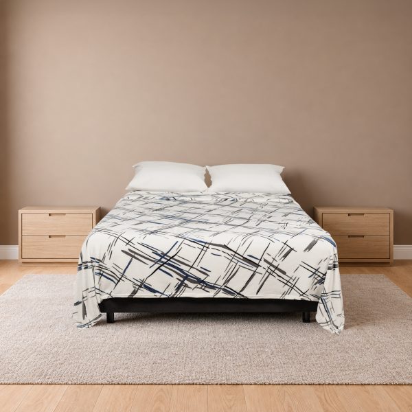 Cobija Real Tex Flannel Estampada -Línea Negro Azul