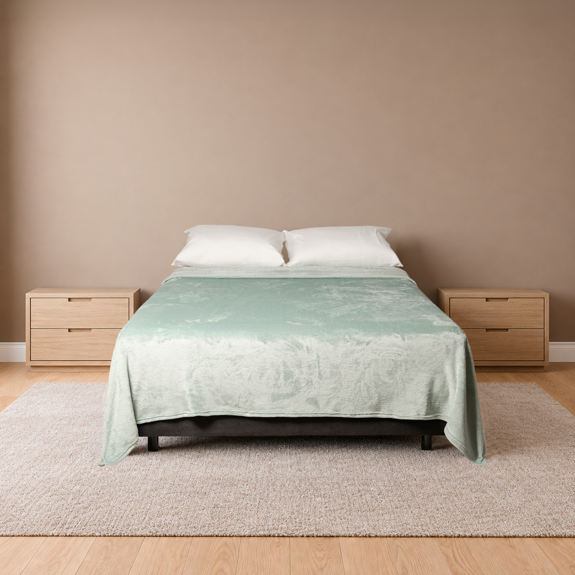 Cobija Real Tex Flannel Unicolor - Verde Oliva